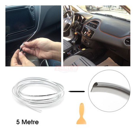 ÇITA SIKIŞTIRMALI DEKORATİF ŞERİT FİTİL PLASTİK 5M ŞEFFAF NİKEL 432758