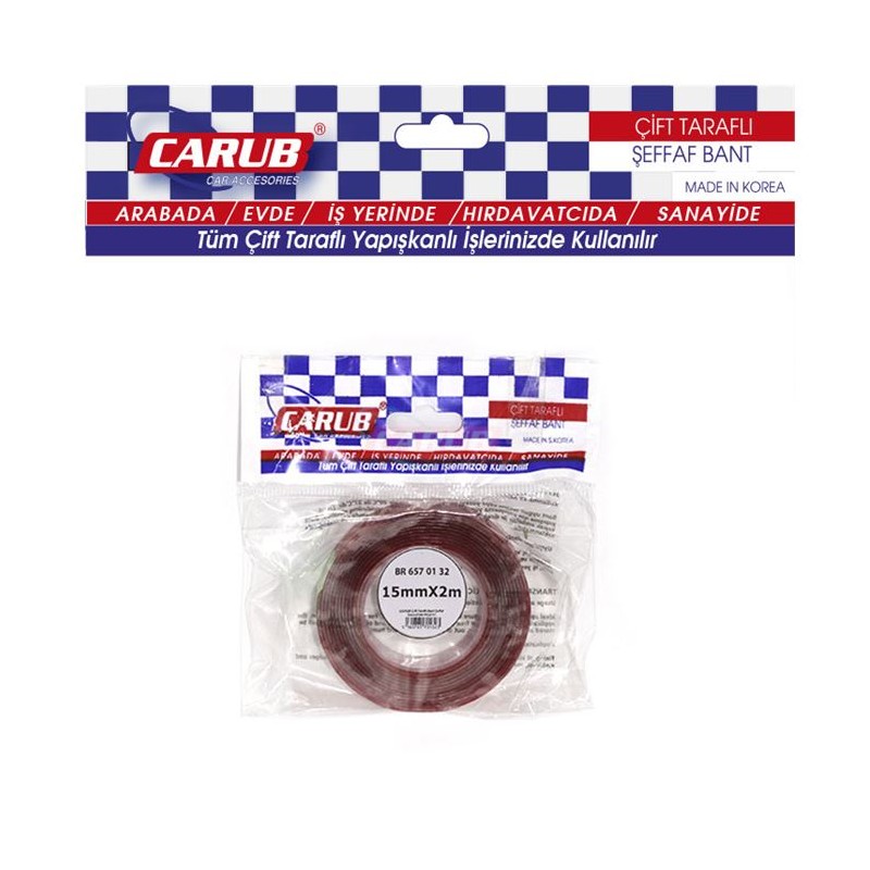 BANT ÇİFT TARAFLI SİLİKONLU 2MT AMBALAJ 15MMX2MT CARUB 6570132 CARUB