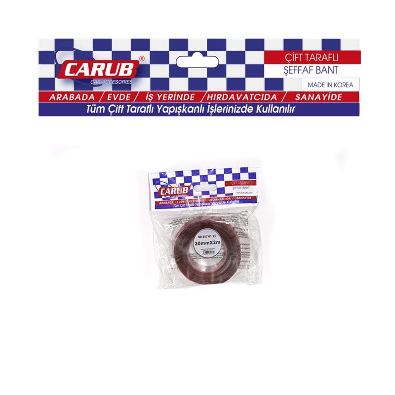 BANT ÇİFT TARAFLI SİLİKONLU 2MT AMBALAJ 20MMX2MT CARUB 6570133 CARUB
