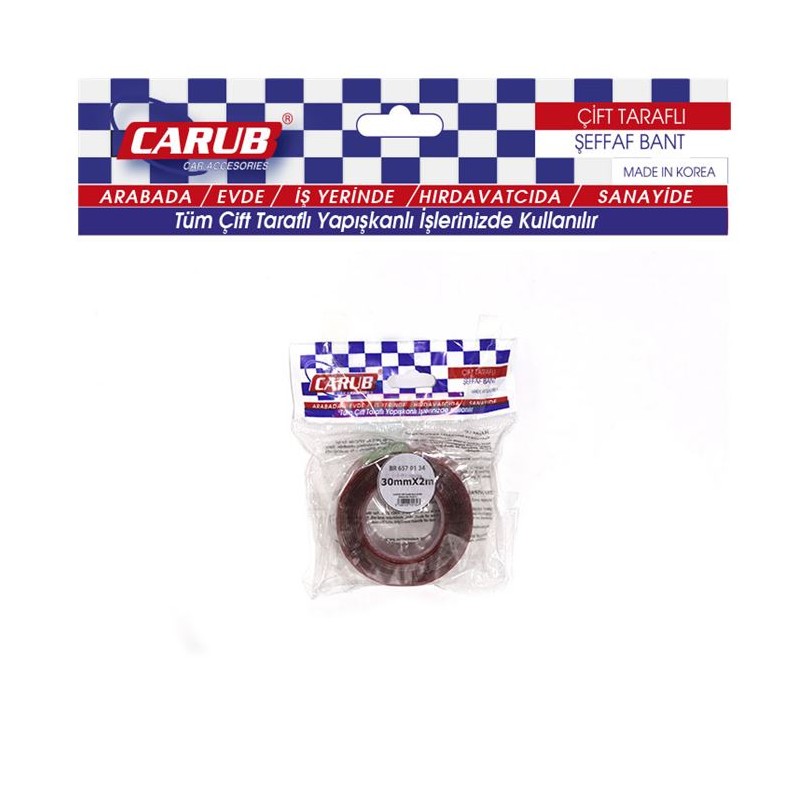BANT ÇİFT TARAFLI SİLİKONLU 2MT AMBALAJ 30MMX2MT CARUB 6570134 CARUB