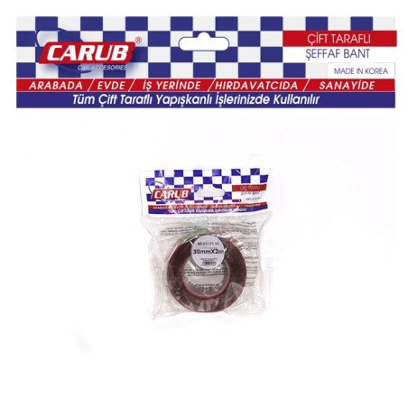 BANT ÇİFT TARAFLI SİLİKONLU 2MT AMBALAJ 30MMX2MT CARUB 6570134 CARUB