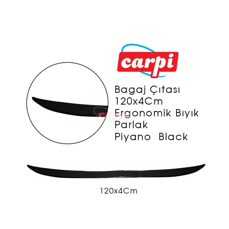 BAGAJ ÇITASI ORJİNAL ORJ MODEL PARLAK SİYAH PİANO BLACK 120x4CM ERGONO