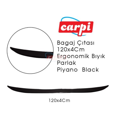 BAGAJ ÇITASI ORJİNAL ORJ MODEL PARLAK SİYAH PİANO BLACK 120x4CM ERGONO
