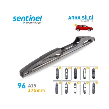 SİLECEK SÜPÜRGESİ ARKA APARATLI 375MM 96.A15 96-A15 SENTİNEL