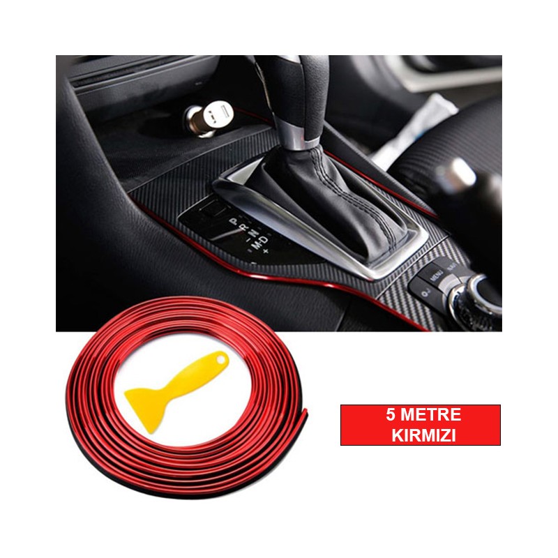 ÇITA SIKIŞTIRMALI DEKORATİF ŞERİT FİTİL PLASTİK 5M KIRMIZI 0803055 KGN