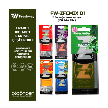 OTO BAKIM KOKU ASMA KAĞIT Z SO KARIŞIK 2 ÇEŞİT FW ZFC FW-ZFC LEADER