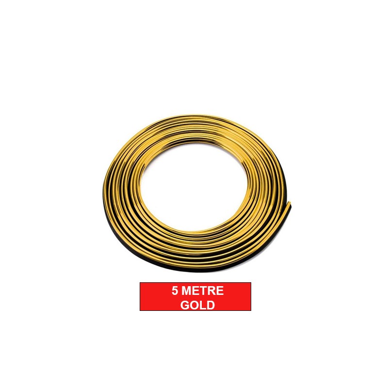 ÇITA SIKIŞTIRMALI DEKORATİF ŞERİT FİTİL PLASTİK 5M GOLD 0803054-1 KGN
