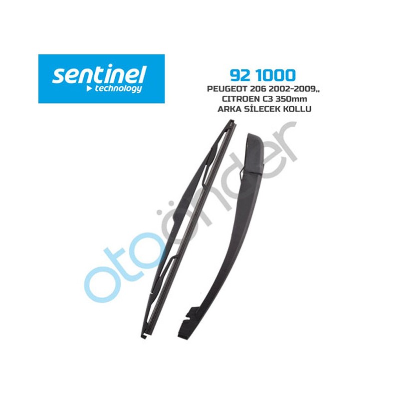 SİLECEK SÜPÜRGESİ ARKA + KOLLU PEUGEOT 206 02 09 C3 350MM 92.1000 92-1