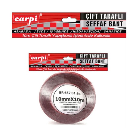 BANT ÇİFT TARAFLI SİLİKONLU BÜYÜK RULO 10MMX10MT CARPİ 6570186 CARUB