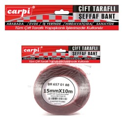 BANT ÇİFT TARAFLI SİLİKONLU BÜYÜK RULO 15MMX10MT CARPİ 6570188 CARUB
