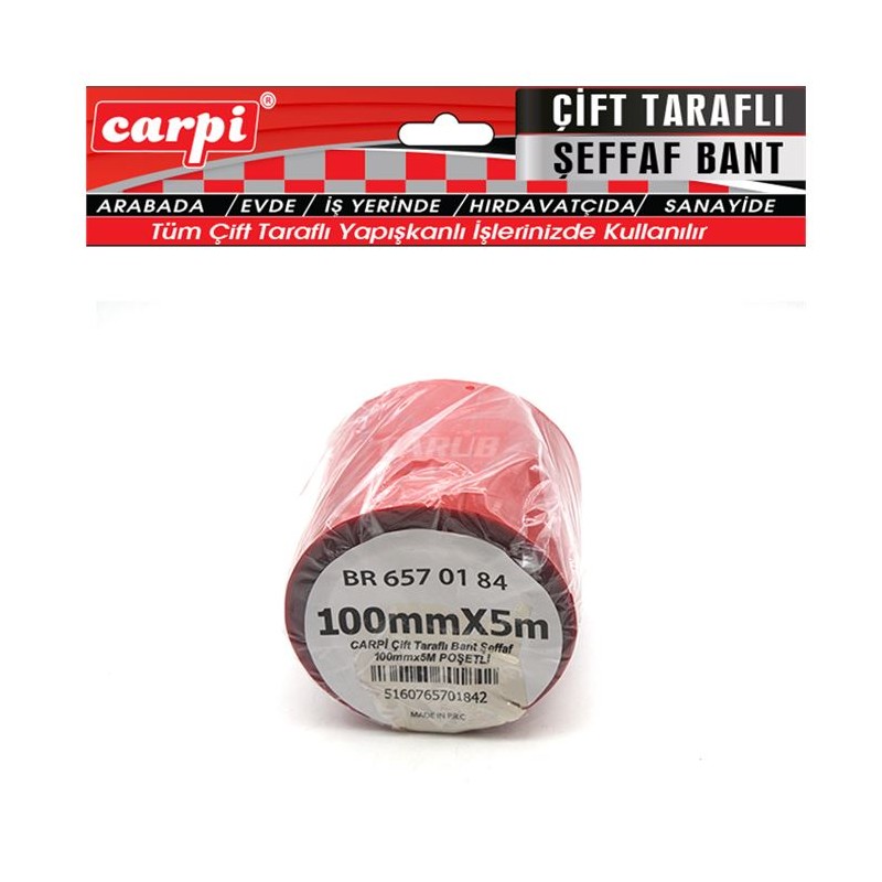 BANT ÇİFT TARAFLI SİLİKONLU POŞET 100MMX5MT CARPİ 6570130 6570184 CARU