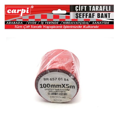 BANT ÇİFT TARAFLI SİLİKONLU POŞET 100MMX5MT CARPİ 6570130 6570184 CARU