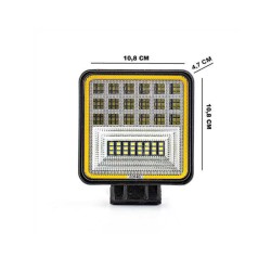 ÇALIŞMA LAMBASI KARE 10 30V 42W 18 LED + 24 LED BEYAZ TURUNCU 108X108M