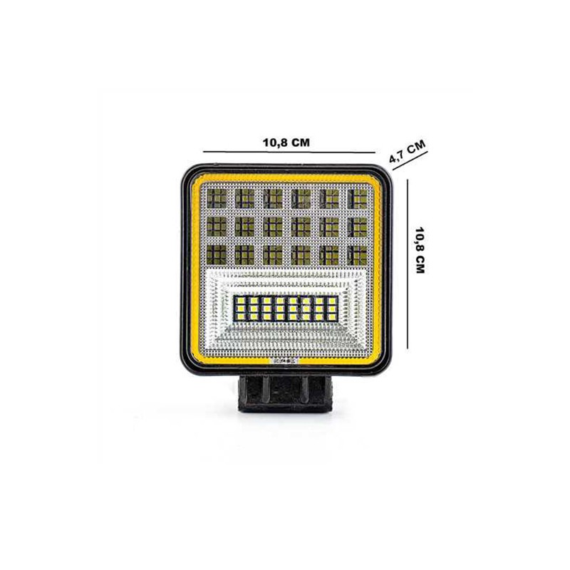 ÇALIŞMA LAMBASI KARE 10 30V 42W 18 LED + 24 LED BEYAZ TURUNCU 108X108M