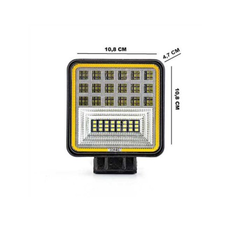 ÇALIŞMA LAMBASI KARE 10 30V 42W 18 LED + 24 LED BEYAZ TURUNCU 108X108M