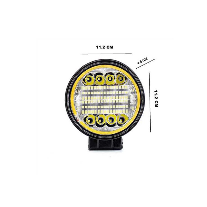 ÇALIŞMA LAMBASI YUVARLAK 10-30V 42W 15 LED + 8 LED BEYAZ TURUNCU 108MM