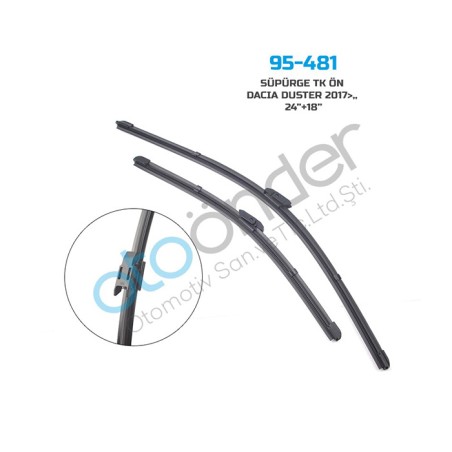 SİLECEK SÜPÜRGESİ ARACA ÖZEL DACIA DUSTER 2017 SONRASI 600-450MM 95-48