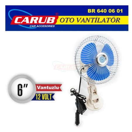 VANTİLATÖR VANTUZLU METAL KAFA 12V 6” 152MM 6400601 CARUB