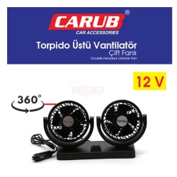 VANTİLATÖR PLASTİK TORPİDO ÜSTÜ 2Lİ OYNAR AYARLI 12V 6400607 CARUB