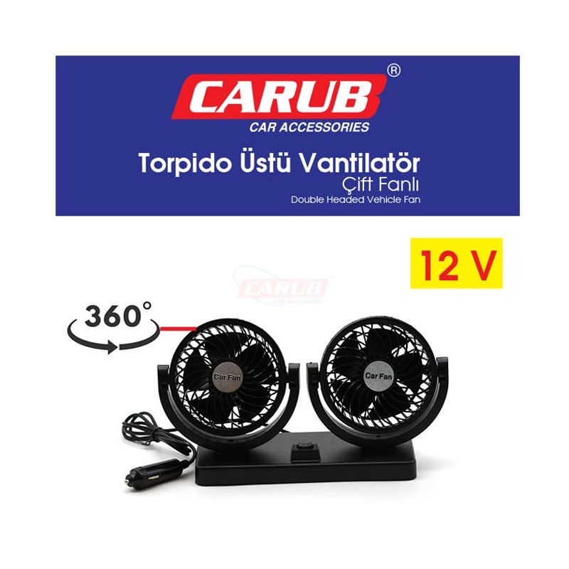 VANTİLATÖR PLASTİK TORPİDO ÜSTÜ 2Lİ OYNAR AYARLI 12V 6400607 CARUB