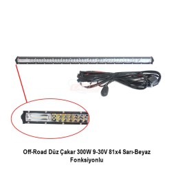 ÇALIŞMA LAMBASI OFF-ROAD BAR 9-30V 360W 81X4CM DÜZ ÇAKAR 81CM SARI BEY