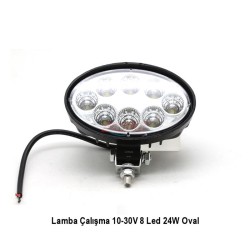 ÇALIŞMA LAMBASI OVAL 10-30V 24W 8 LED 142X90MM K-55MM 3010604 CARUB