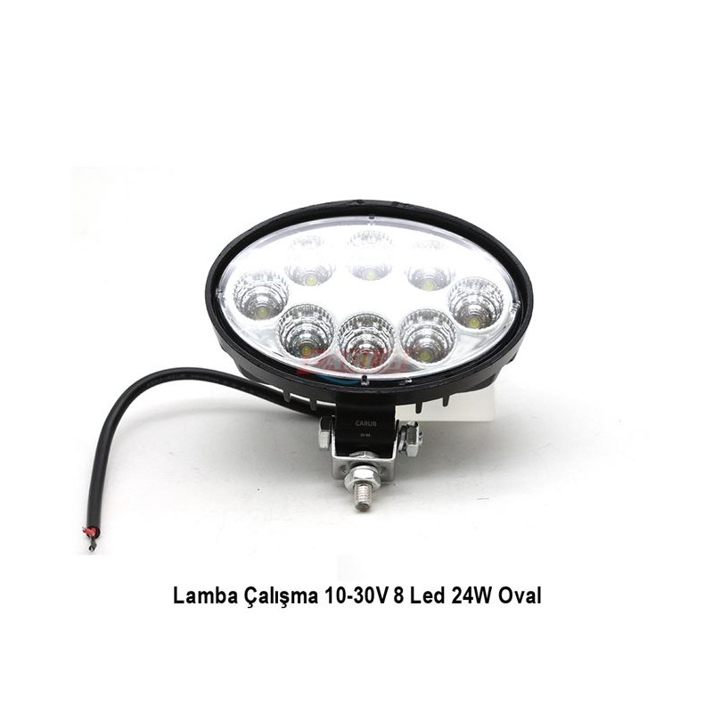 ÇALIŞMA LAMBASI OVAL 10-30V 24W 8 LED 142X90MM K-55MM 3010604 CARUB