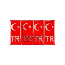 ARMA ETİKET PLAKA TR ALÜMİNYUM KIRMIZI 2Lİ ERN00650-2 YERLİ