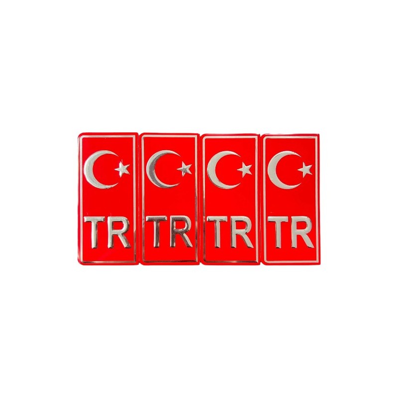ARMA ETİKET PLAKA TR ALÜMİNYUM KIRMIZI 2Lİ ERN00650-2 YERLİ