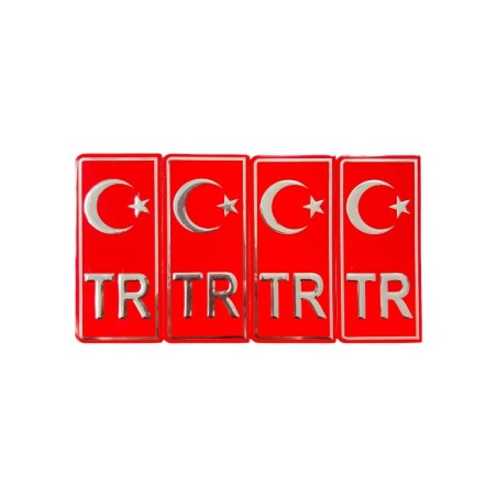 ARMA ETİKET PLAKA TR ALÜMİNYUM KIRMIZI 2Lİ ERN00650-2 YERLİ