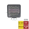 ÇALIŞMA LAMBASI KARE 10-30V 15W 34 LED (10B/24T) 105X105MM K-22MM 3010