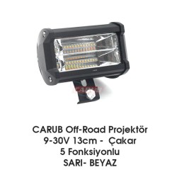 ÇALIŞMA LAMBASI OFF-ROAD BAR 9-30V 13CM ÇAKAR 5 FONKS SARI-BEYAZ 42033