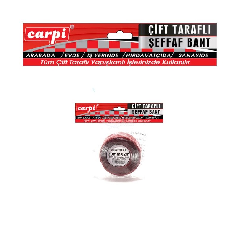 BANT ÇİFT TARAFLI SİLİKONLU 2MT AMBALAJ 20MMX2MT CARPİ 6570164 CARUB