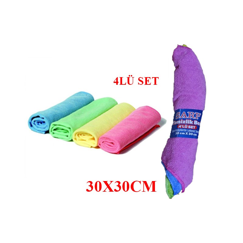 OTO BAKIM FİBER BEZ 4LÜ 30X30 S799 SARP