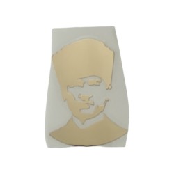 ARMA METAL YAZI SÜRET ATATÜRK SARI 50X70MM KUZEY ERN01075-1 SÜSLEN