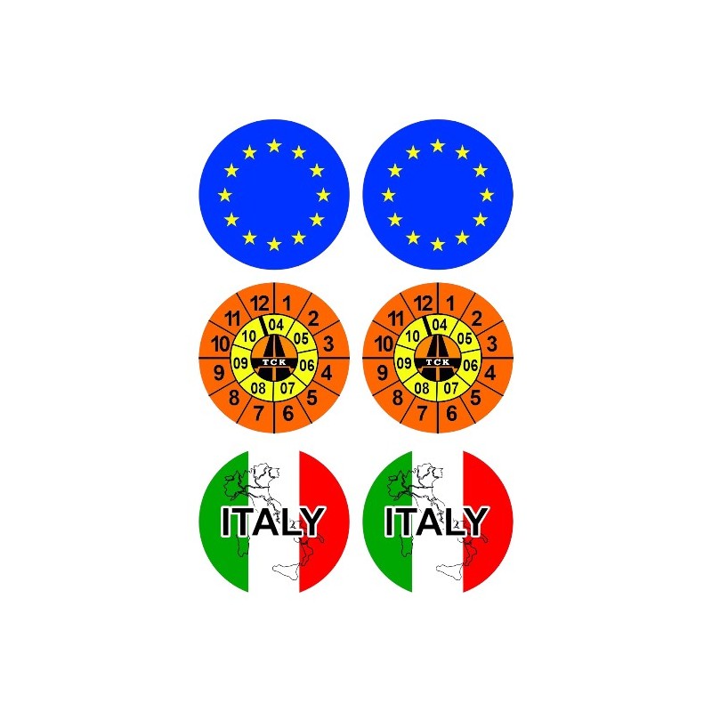 YAPIŞTIRMA FOLYO ETİKET PLAKA PULU EU-TCK-ITALY 35MM 6 PARÇA ERN00101-
