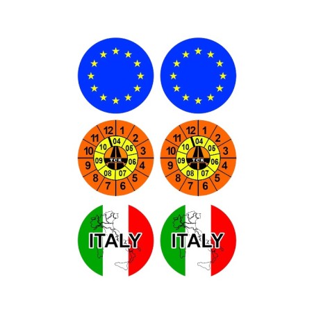 YAPIŞTIRMA FOLYO ETİKET PLAKA PULU EU-TCK-ITALY 35MM 6 PARÇA ERN00101-