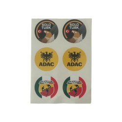 YAPIŞTIRMA FOLYO ETİKET PLAKA PULU SOLO TURK-ADAC-ABARTH 35MM 6 PARÇA