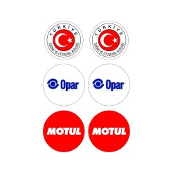 YAPIŞTIRMA FOLYO ETİKET PLAKA PULU OPAR-MOTUL-BAYRAK 35MM 6 PARÇA ERN0
