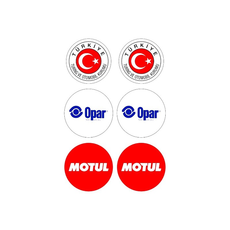 YAPIŞTIRMA FOLYO ETİKET PLAKA PULU OPAR-MOTUL-BAYRAK 35MM 6 PARÇA ERN0