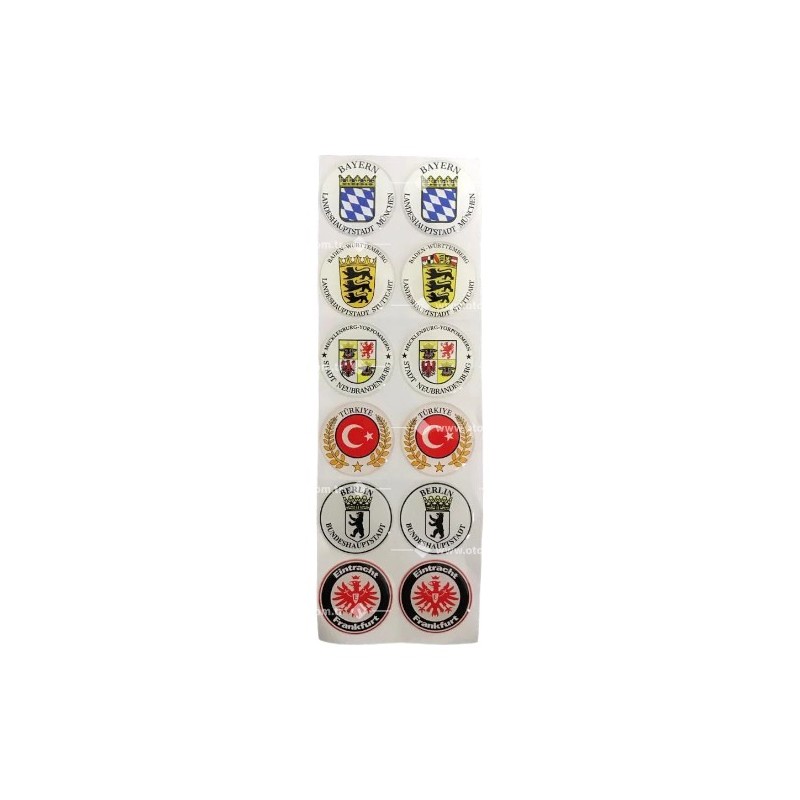 ARMA DAMLA ETİKET PLAKA PULU 1. MODEL 33MM 12 PARÇA ERN00111-1 SÜSLEN