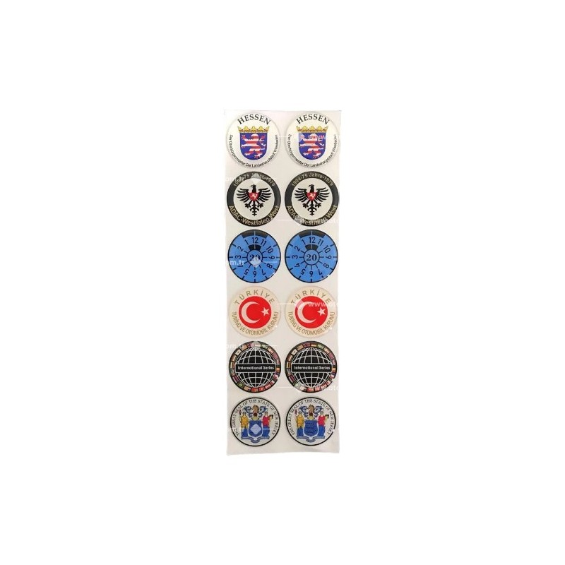 ARMA DAMLA ETİKET PLAKA PULU 2. MODEL 33MM 12 PARÇA ERN00111-2 SÜSLEN