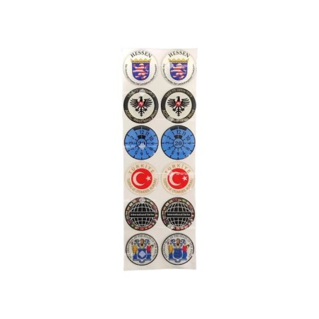 ARMA DAMLA ETİKET PLAKA PULU 2. MODEL 33MM 12 PARÇA ERN00111-2 SÜSLEN