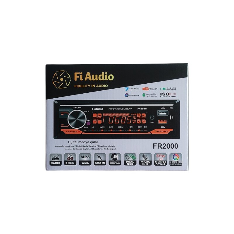 OTO TEYP FİAUDIO MP3 PLAYER USB-SD-FM UZAKTAN KUM. FR 2000 FR-2000 Fİ