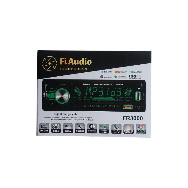 OTO TEYP FİAUDIO MP3 PLAYER USB-SD-FM UZAKTAN KUM. FR 3000 FR-3000 Fİ