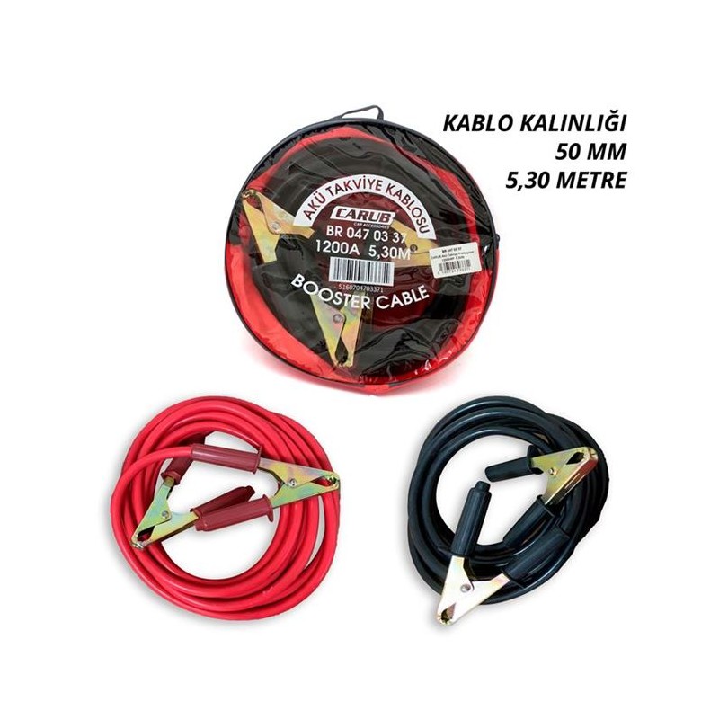 AKÜ TAKVİYE KABLOSU 1200AMP 50MM 5.3M 0470335 0470337 CARUB