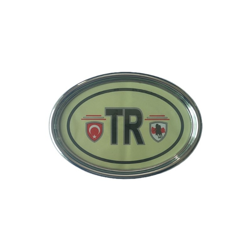 REFLEKTÖR ARMA OVAL BÜYÜK NİKELAJLI ELİPS TR BAYRAKLI KOYU YEŞİL 205X1