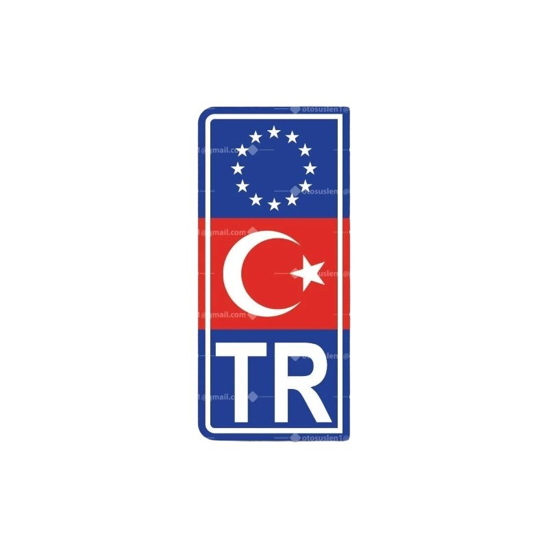 ARMA ETİKET PLAKA TR - EU ALÜMİNYUM MAVİ 2Lİ ERN00650-1 SÜSLEN