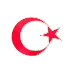 ARMA ETİKET YAZI ALÜMİNYUM AY YILDIZ ORTA 12CM KABARTMA ERN00502-3 SÜS