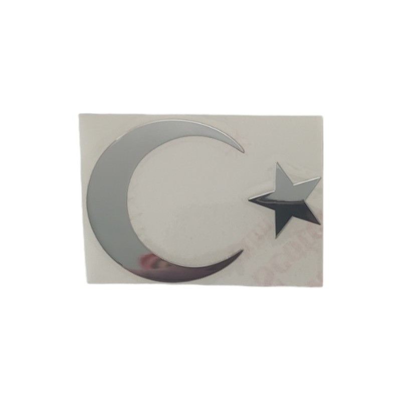 ARMA METAL YAZI AY YILDIZ SADE NİKEL 50X70MM KUZEY ERN01075-5 SÜSLEN